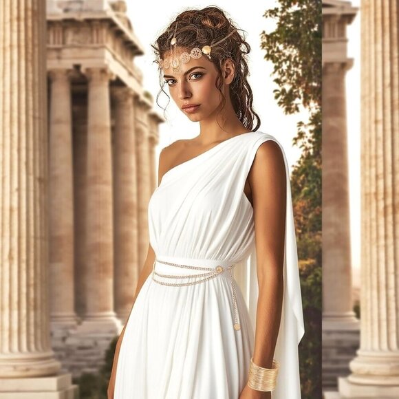 Greek Goddess Costume Accessories Set Leaf Crown Earrings Belt Cosplay Women main image 7